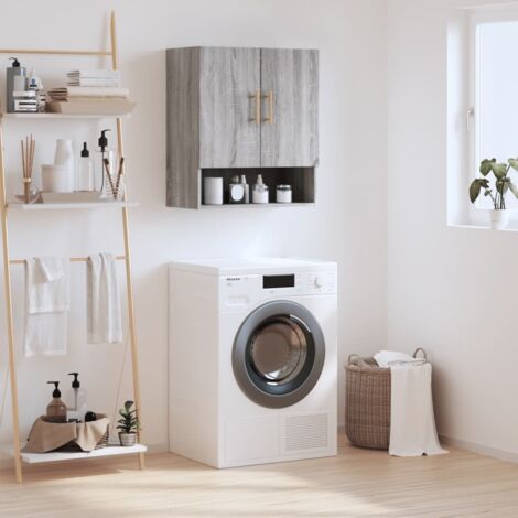 Armoire murale, Placard de Rangement Toilettes, Meuble Haut de Salle de Bain sogris 60x31x70 cm bois d'ingénierie LKOWF15126