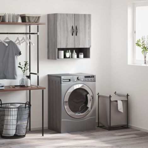 Armoire murale, Placard de Rangement Toilettes, Meuble Haut de Salle de Bain sogris 60x31x70 cm bois d'ingénierie LKOWF53608