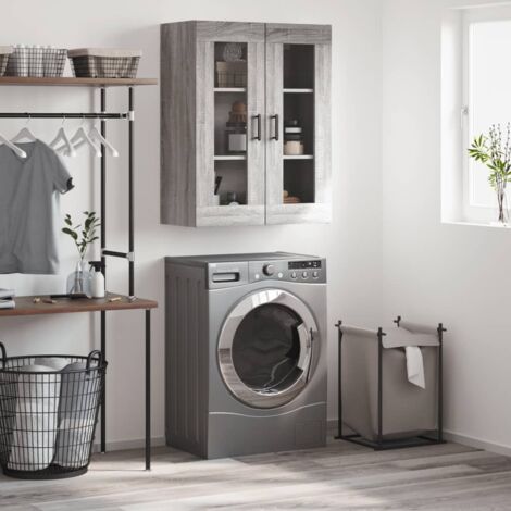 Armoire murale, Placard de Rangement Toilettes, Meuble Haut de Salle de Bain sogris 69,5x34x90 cm LKOWF96901