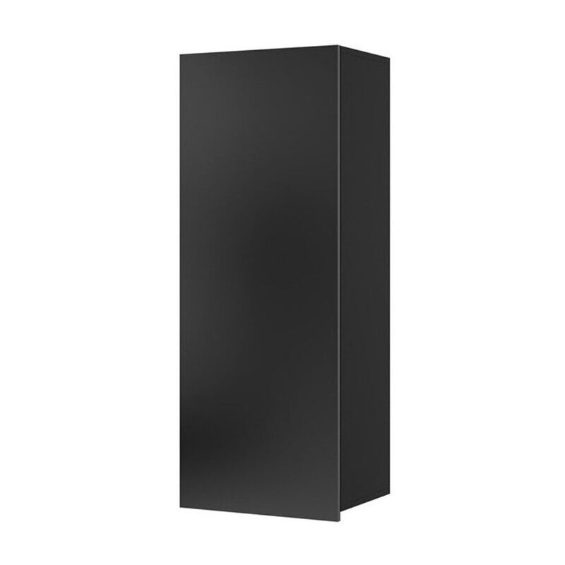 Mirjan24 - Armoire murale Tivdalu 126, Noir + Noir brillant, 117x45cm, Le nombre de portes: 032cm, Stratifié
