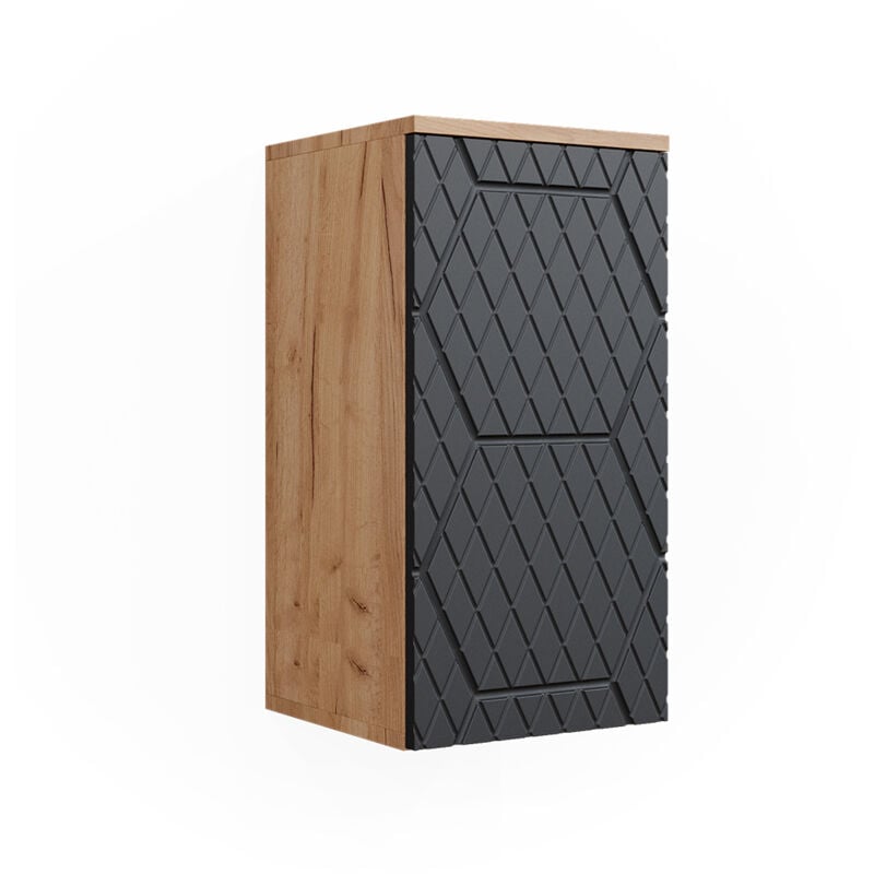 Vicco - Armoire de salle de bain Irma, Anthracite rayé, 30 x 59 cm 2 compartiments, salle de bain