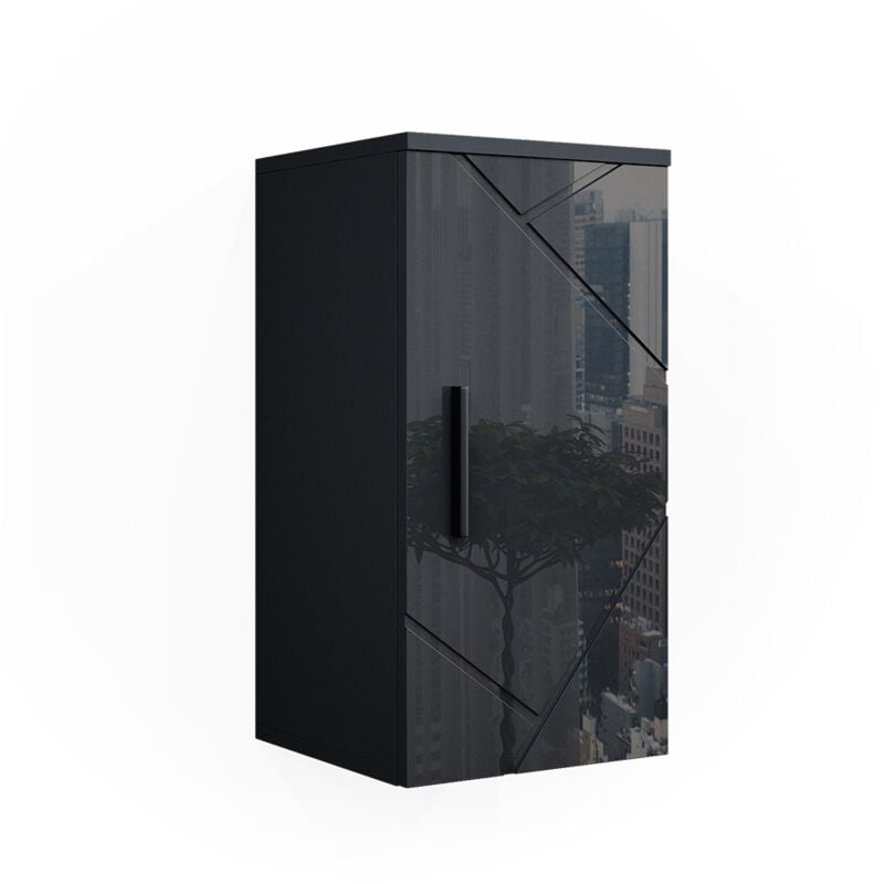 Vicco - Armoire murale de salle de bain Irma, Anthracite Haute brillance, 30 x 59 cm