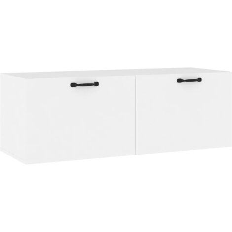 Armoire murale Salon,Meuble bas de Rangement,Meuble TV Blanc 100x36,5x35 cm Bois d'ingénierie -53501