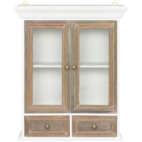Armoire murale Salon,Meuble bas de Rangement,Meuble TV Blanc 49 x 22 x 59 cm Bois massif -92802