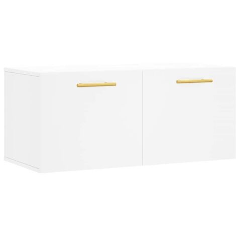 Armoire murale Salon,Meuble bas de Rangement,Meuble TV blanc 80x36,5x35 cm bois d'ingénierie -77129