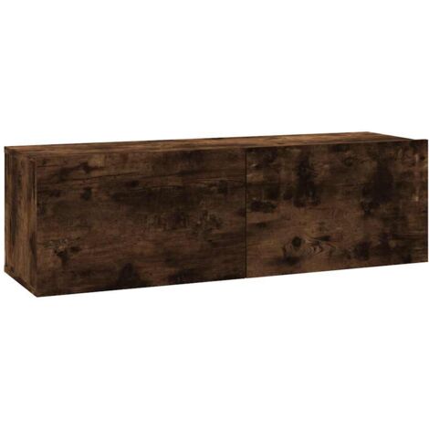 Armoire murale Salon,Meuble bas de Rangement,Meuble TV Chêne fumé 100x30x30 cm Bois d'ingénierie -56182