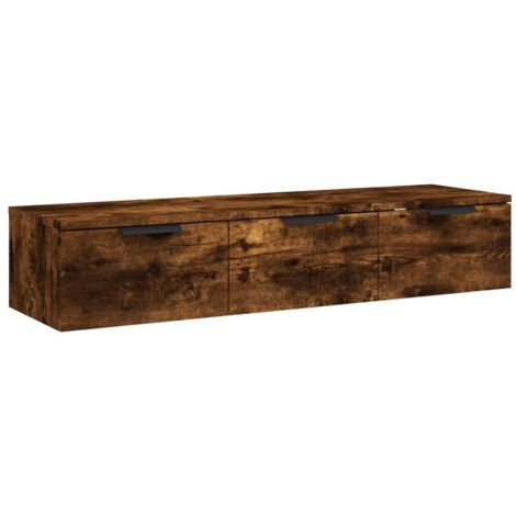 Armoire murale Salon,Meuble bas de Rangement,Meuble TV Chêne fumé 102x30x20 cm Bois d'ingénierie -39420