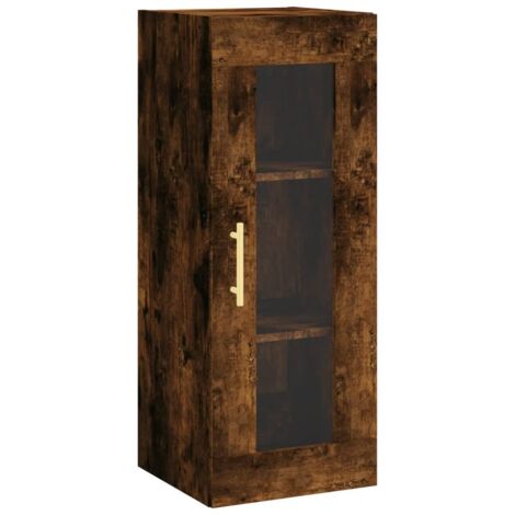 Armoire murale Salon,Meuble bas de Rangement,Meuble TV chêne fumé 34,5x34x90 cm -62011