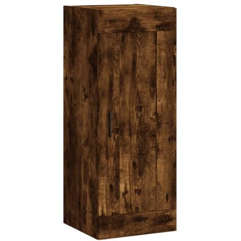 Armoire murale Salon,Meuble bas de Rangement,Meuble TV chêne fumé 34,5x34x90 cm bois d'ingénierie -25010