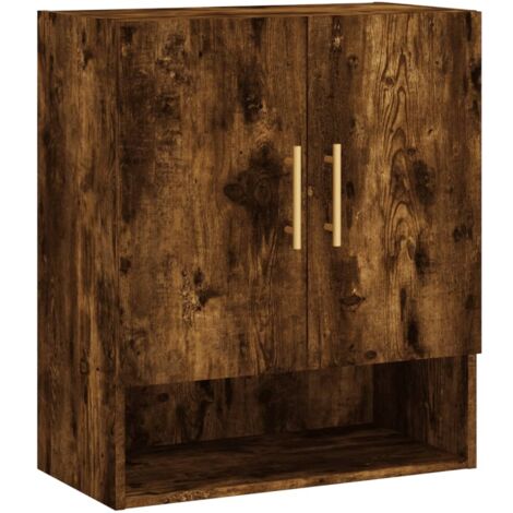 Armoire murale Salon,Meuble bas de Rangement,Meuble TV chêne fumé 60x31x70 cm bois d'ingénierie -11541