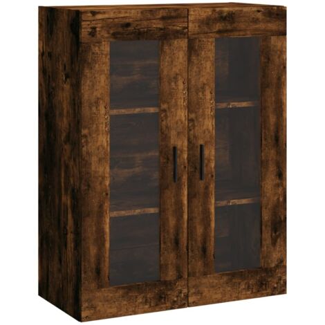 Armoire murale Salon,Meuble bas de Rangement,Meuble TV chêne fumé 69,5x34x90 cm -51293