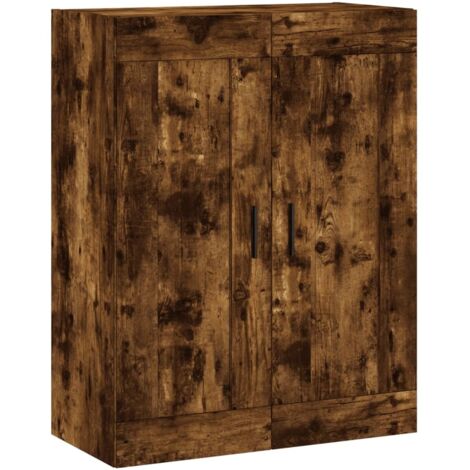 Armoire murale Salon,Meuble bas de Rangement,Meuble TV chêne fumé 69,5x34x90 cm bois d'ingénierie -82478