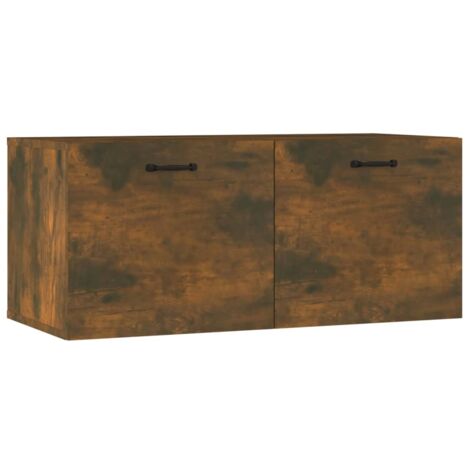 Armoire murale Salon,Meuble bas de Rangement,Meuble TV Chêne fumé 80x35x36,5 cm Bois d'ingénierie -37000