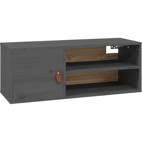 Armoire murale Salon,Meuble bas de Rangement,Meuble TV Gris 80x30x30 cm Bois de pin massif -38773