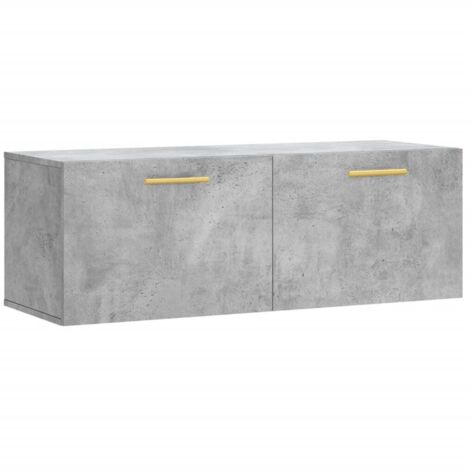 Armoire murale Salon,Meuble bas de Rangement,Meuble TV gris béton 100x36,5x35 cm bois d'ingénierie -96095