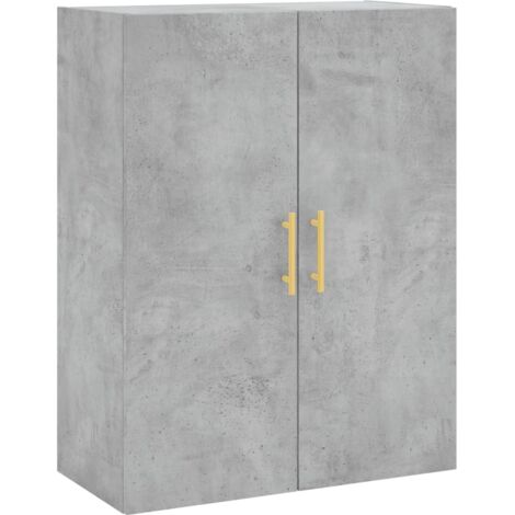 Armoire murale Salon,Meuble bas de Rangement,Meuble TV gris béton 69,5x34x90 cm -11248