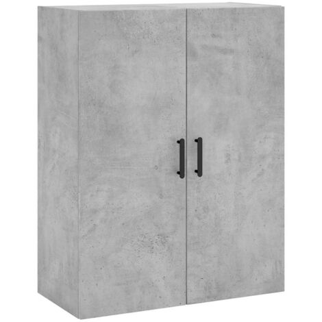 Armoire murale Salon,Meuble bas de Rangement,Meuble TV gris béton 69,5x34x90 cm -23009