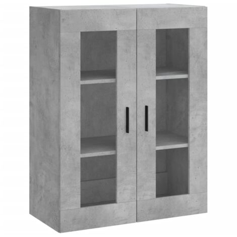 Armoire murale Salon,Meuble bas de Rangement,Meuble TV gris béton 69,5x34x90 cm -43219