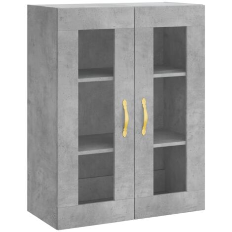 Armoire murale Salon,Meuble bas de Rangement,Meuble TV gris béton 69,5x34x90 cm -91858