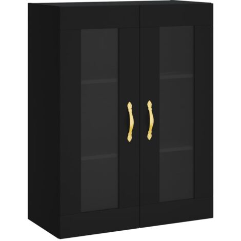 Armoire murale Salon,Meuble bas de Rangement,Meuble TV noir 69,5x34x90 cm -41498