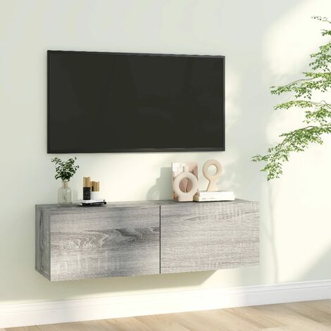 Armoire murale Salon,Meuble bas de Rangement,Meuble TV Sonoma gris 100x30x30 cm Bois d'ingénierie -51739