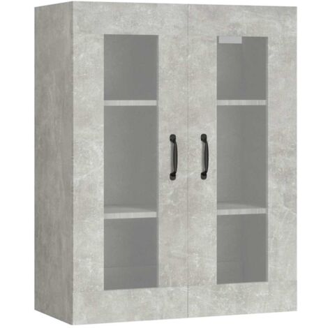 Armoire murale Salon,Meuble bas de Rangement,Meuble TV suspendue Gris béton 69,5x34x90 cm -80500