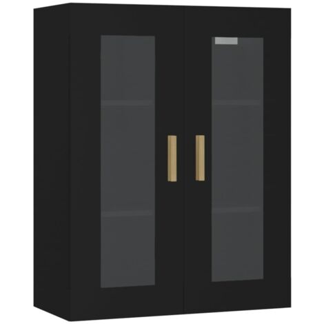 Armoire murale Salon,Meuble bas de Rangement,Meuble TV suspendue Noir 69,5x34x90 cm -43187
