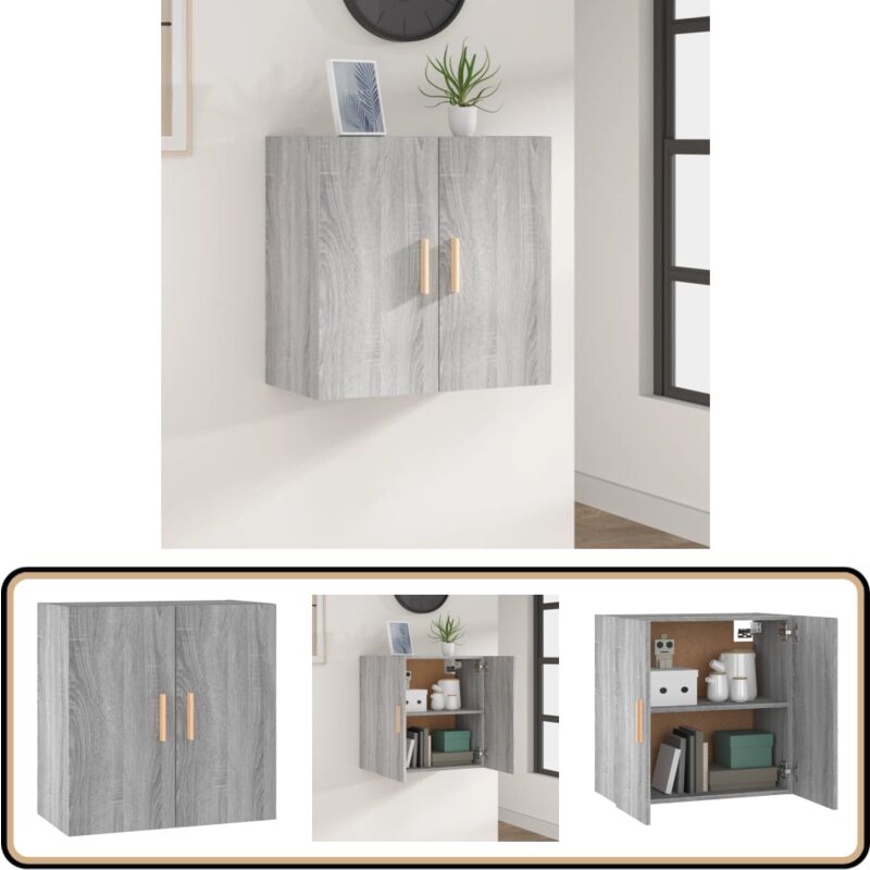 Armoire murale Sonoma gris 60x30x60 cm Bois d'ingénierie - Armoire Murale - Meuble De Rangement - Armoire Suspendue - Étagère Murale - Design