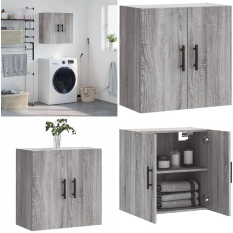 Armoire murale sonoma gris 60x31x60 cm bois d'ingénierie - Rangement mur - Bois d'ingénierie