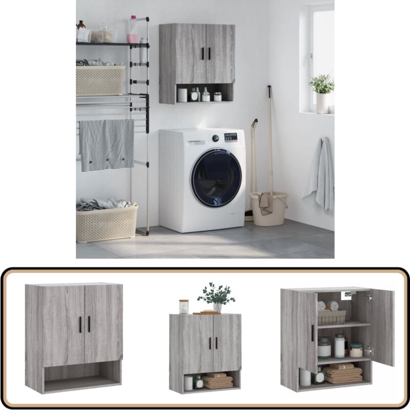 Vidaxl - Armoire murale sonoma gris 60x31x70 cm bois d'ingénierie - Armoire Murale - Meuble Mural - Rangement Mural - Étagère Murale - Bibliothèque