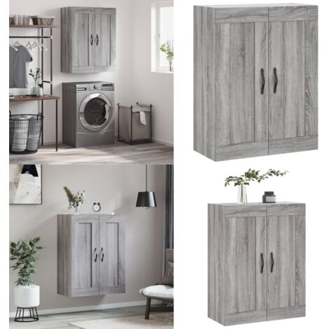 Armoire murale sonoma gris 69,5x34x90 cm bois d'ingénierie - Rangement - Bois d'ingénierie