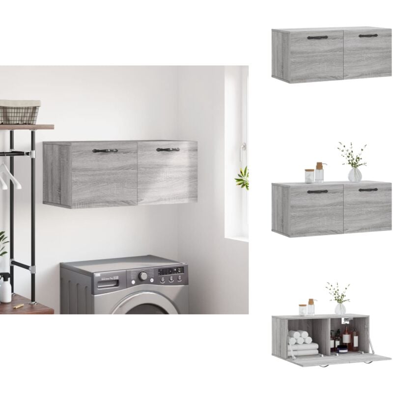 Vidaxl - Armoire murale sonoma gris 80x36,5x35 cm bois d'ingénierie - Armoire Murale - Meuble Rangement - Étagère Murale - Stockage Mural - Déco