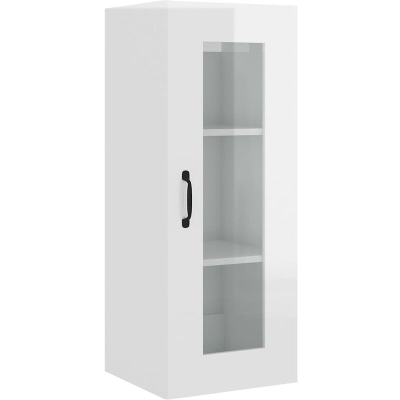 Vidaxl - Armoire murale suspendue Blanc brillant 34,5x34x90 cm