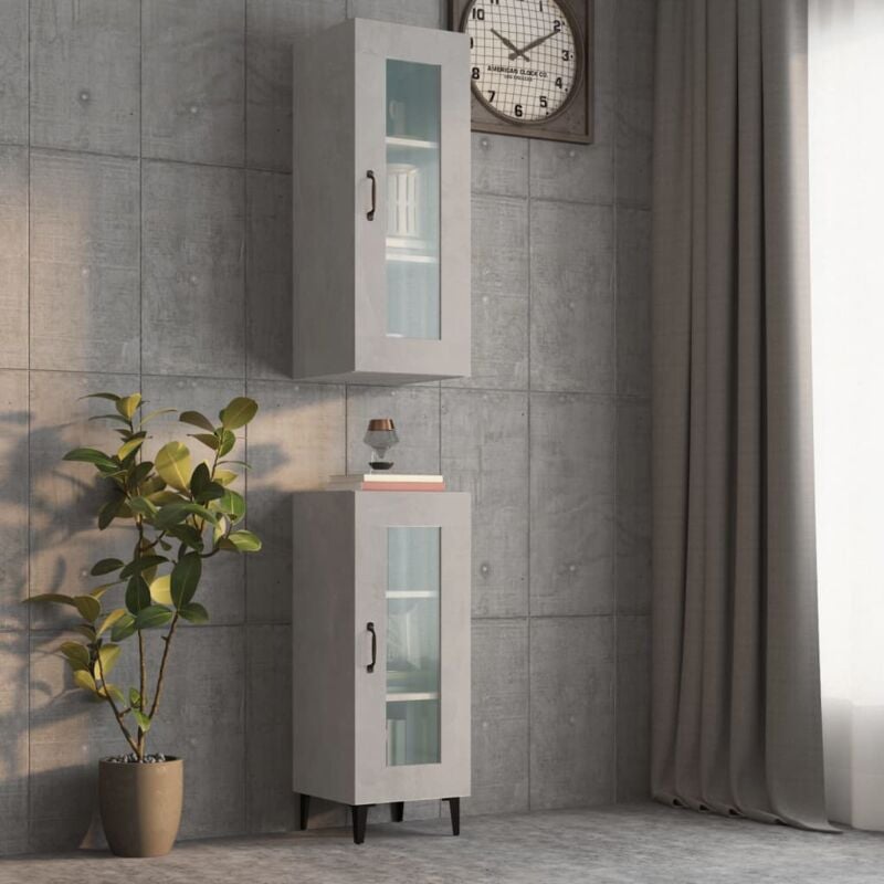 Vidaxl - Armoire murale suspendue Gris béton 34,5x34x90 cm