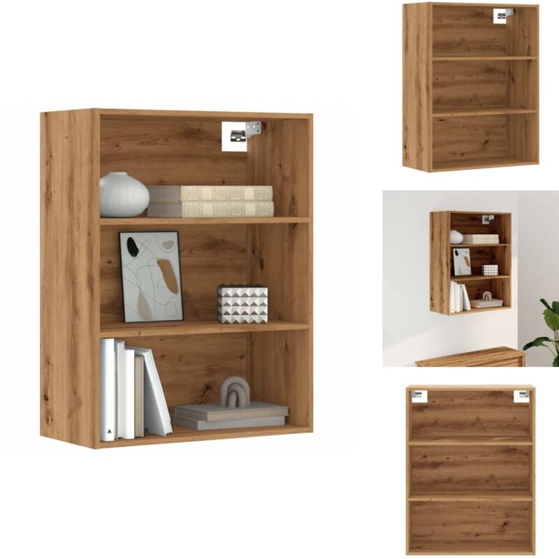 Armoire murale suspendue chêne artisanal 69,5x32,5x90 cm - Armoire Murale Suspendue - Armoires Murales Suspendues - Armoire - Armoire De Rangement