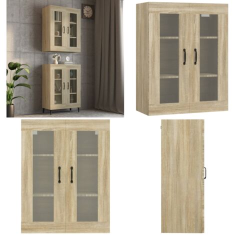 Armoire murale suspendue Chêne sonoma 69,5x34x90 cm - Armoire Murale - Meuble De Rangement - Étagère Murale - Décoration Intérieure - Buffet Suspendu - Home & Living