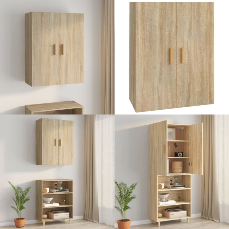 Armoire murale suspendue Chêne sonoma 69,5x34x90 cm - Armoire Murale - Meuble De Rangement - Buffet - Étagère Murale - Décoration Intérieure - Home &