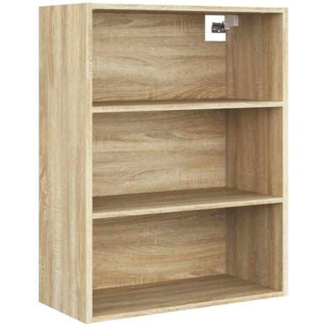 Armoire murale suspendue Design moderne, Armoire Etagère de rangement, Chêne sonoma 69,5x32,5x90 cm OIB7401E