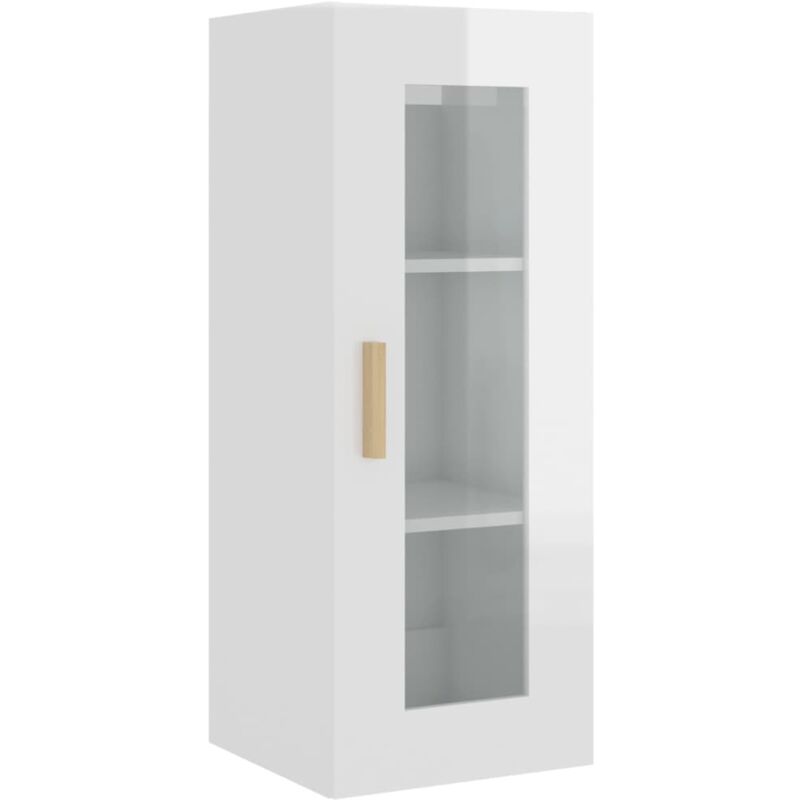 Vidaxl - Armoire murale suspendue Blanc brillant 34,5x34x90 cm