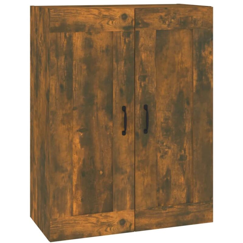 Jinlefu - Armoire murale suspendue Chêne fumé 69,5x32,5x90 cm