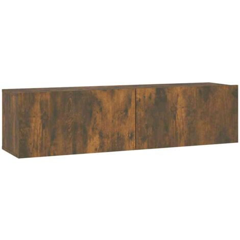 Armoire murale TV Design moderne, Armoire Etagère de rangement, Chêne fumé 120x30x30 cm Bois d'ingénierie OIB7682E