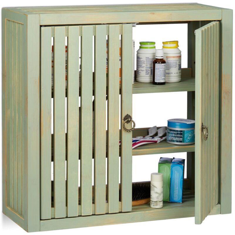 Armoire murale vintage en bambou