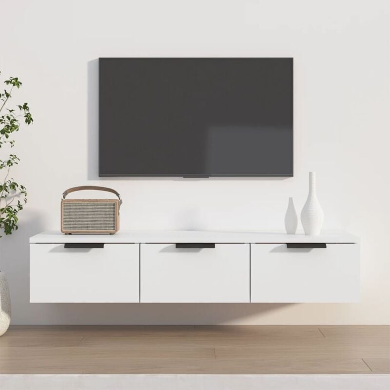Armoire murale,Meuble de rangement,Armoire suspendue blanc 102x30x20 cm bois d'ingénierie CFW29124