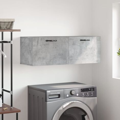 Armoire murale，Meuble de rangement，Armoire suspendue gris béton 100x36,5x35 cm bois d'ingénierie CFW93520