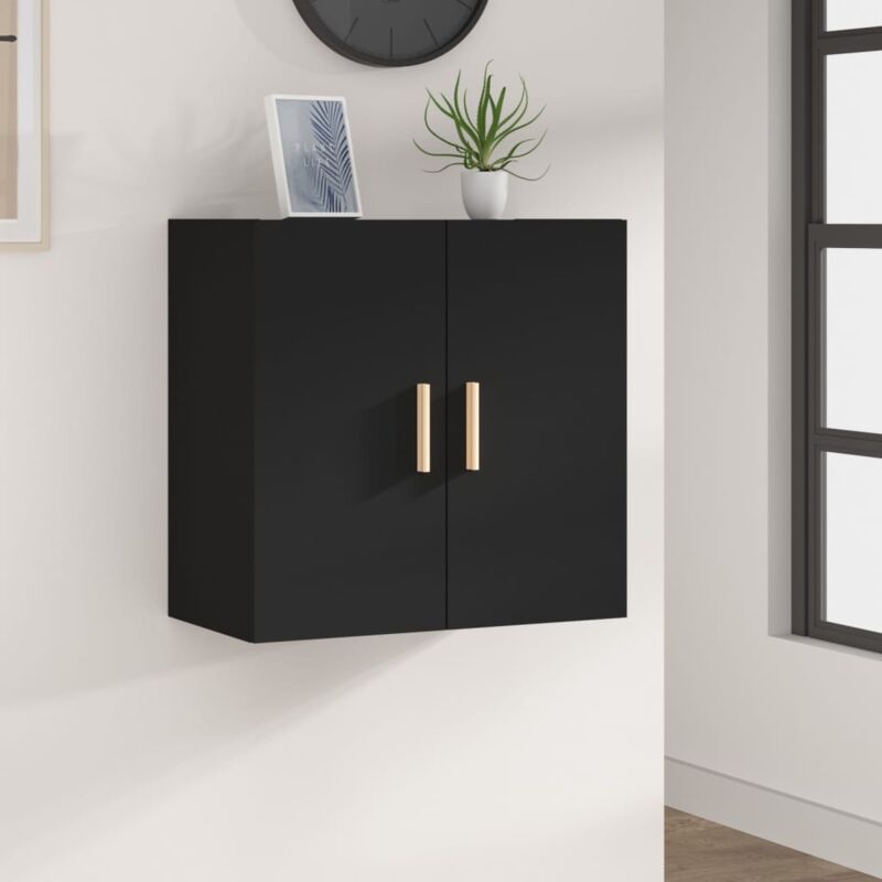 Design In - Armoire murale,Meuble de rangement,Armoire suspendue Noir 60x30x60 cm Bois d'ingénierie CFW65359