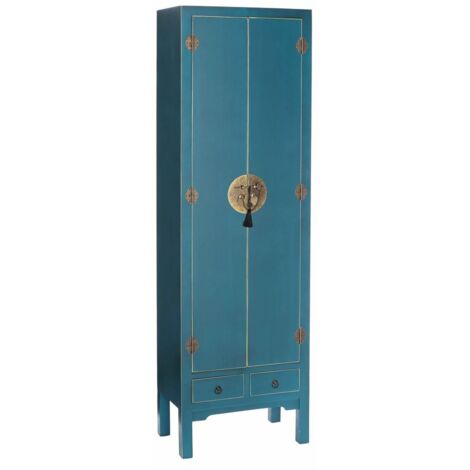 IXIA Armoire ORIENTE Bleu Fer DMF 55 x 33 x 185 cm