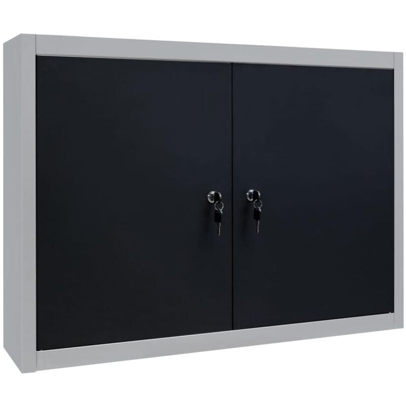 Helloshop26 - Armoire à outils murale cabinet à outils armoire de rangement organisateur d'outils stockage d'outils pinces marteaux 80 cm métal gris