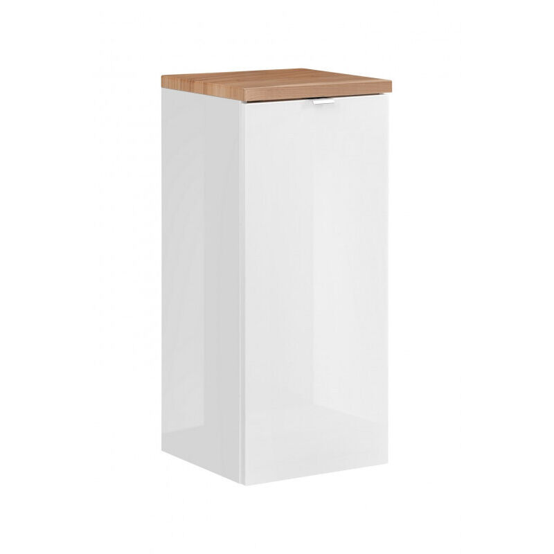 Demi-colonne 1 porte panier à linge April Blanc et Bois