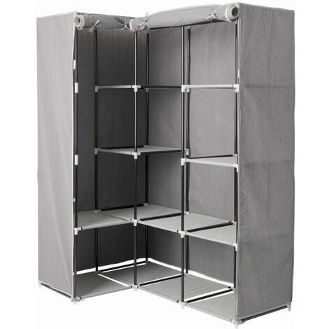 Armoire penderie d angle tissu gris - 5 five simply smart - Gris