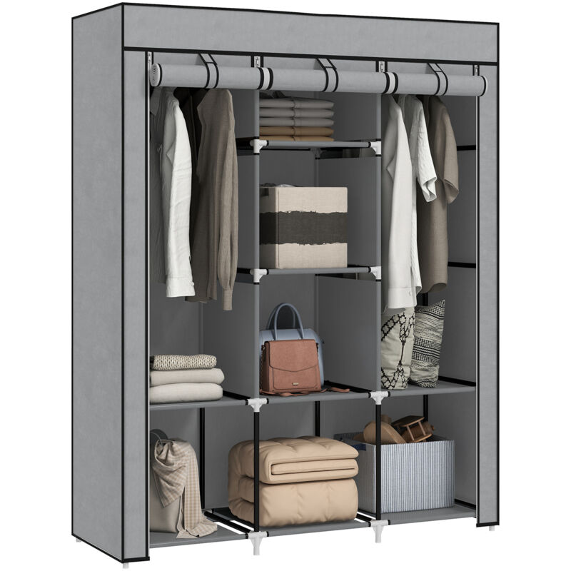 HOMCOM - Penderie - Acier - 125x43x162.5cm - Gris